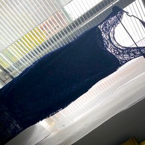 Navy Blue Lace Maternity PhotoShoot Dress